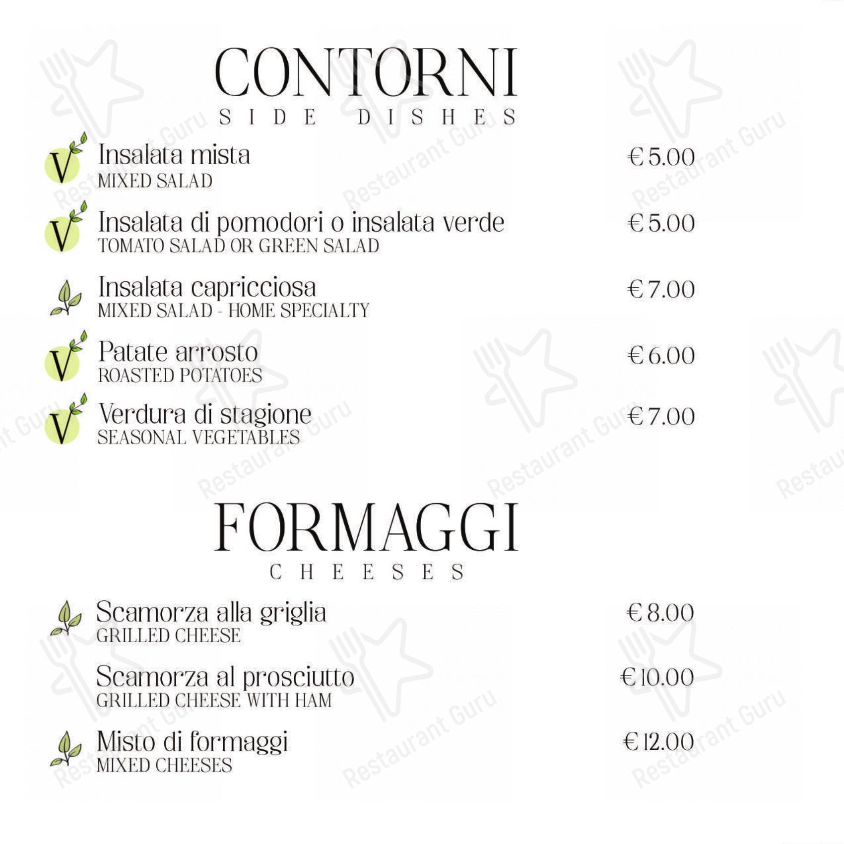 Menu per La Francescana ristorante
