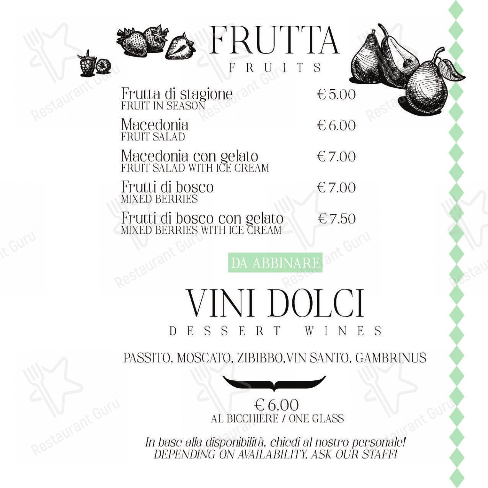 Menu per La Francescana ristorante