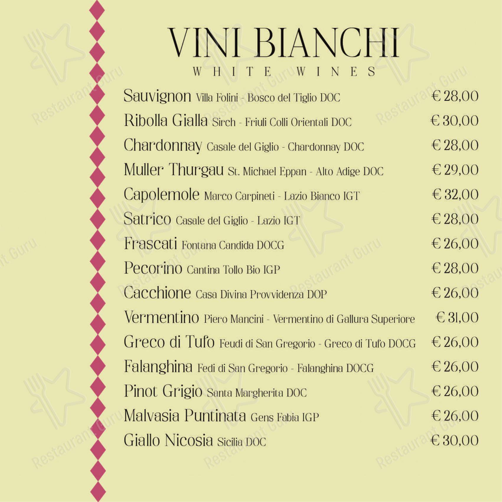 Menu per La Francescana ristorante