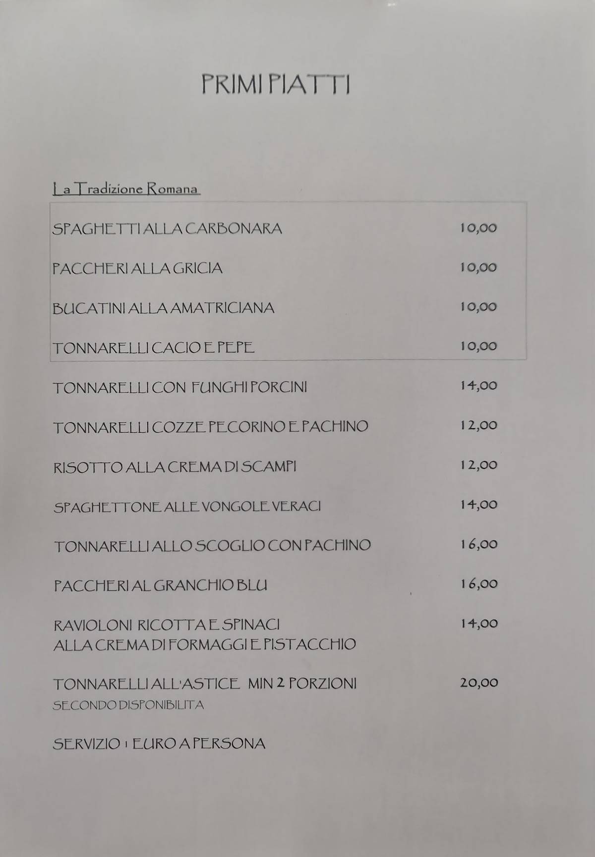 Menu di La Lanterna 