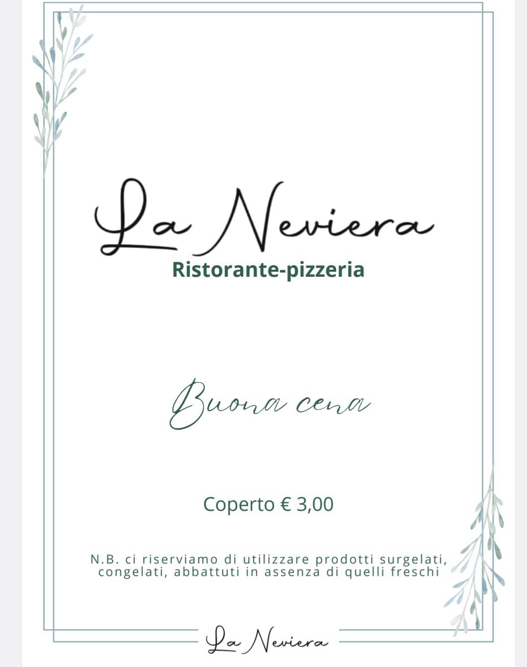 Menu di La Neviera 