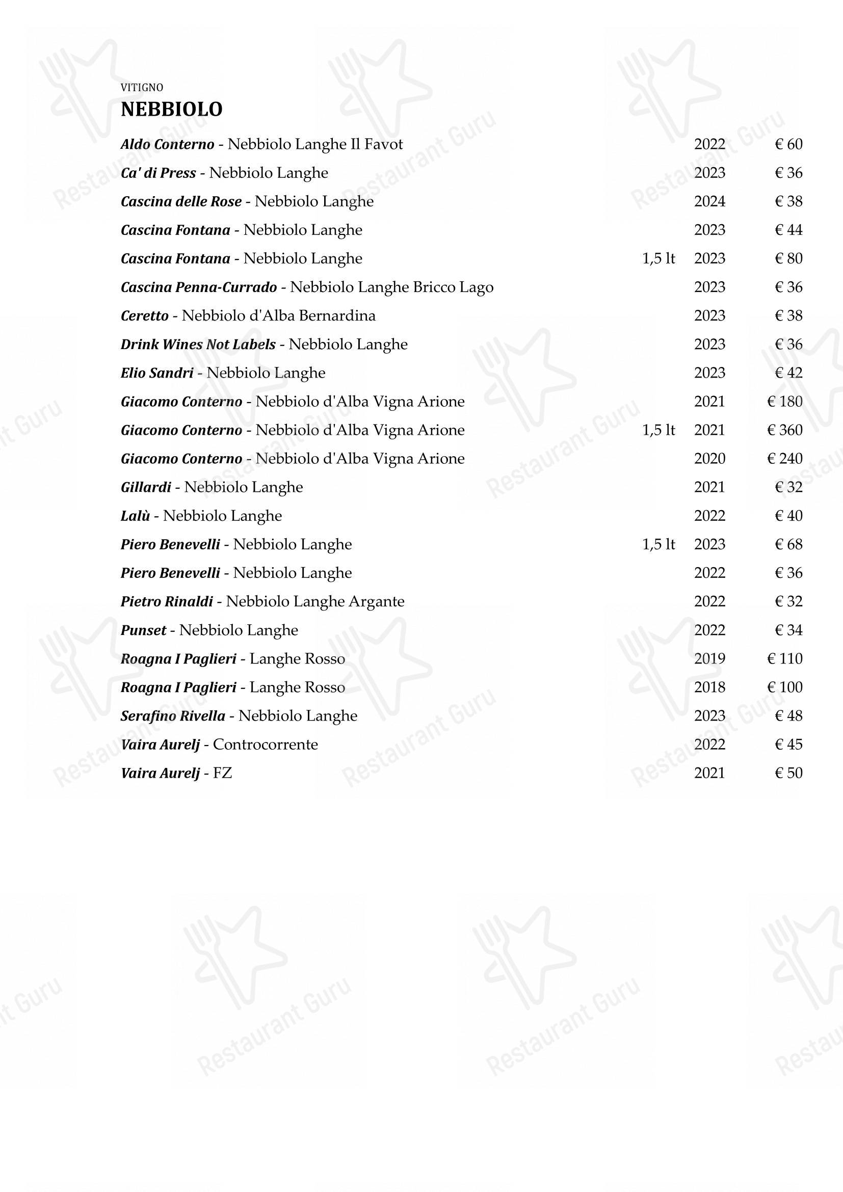Menu di La Piola - 菜单