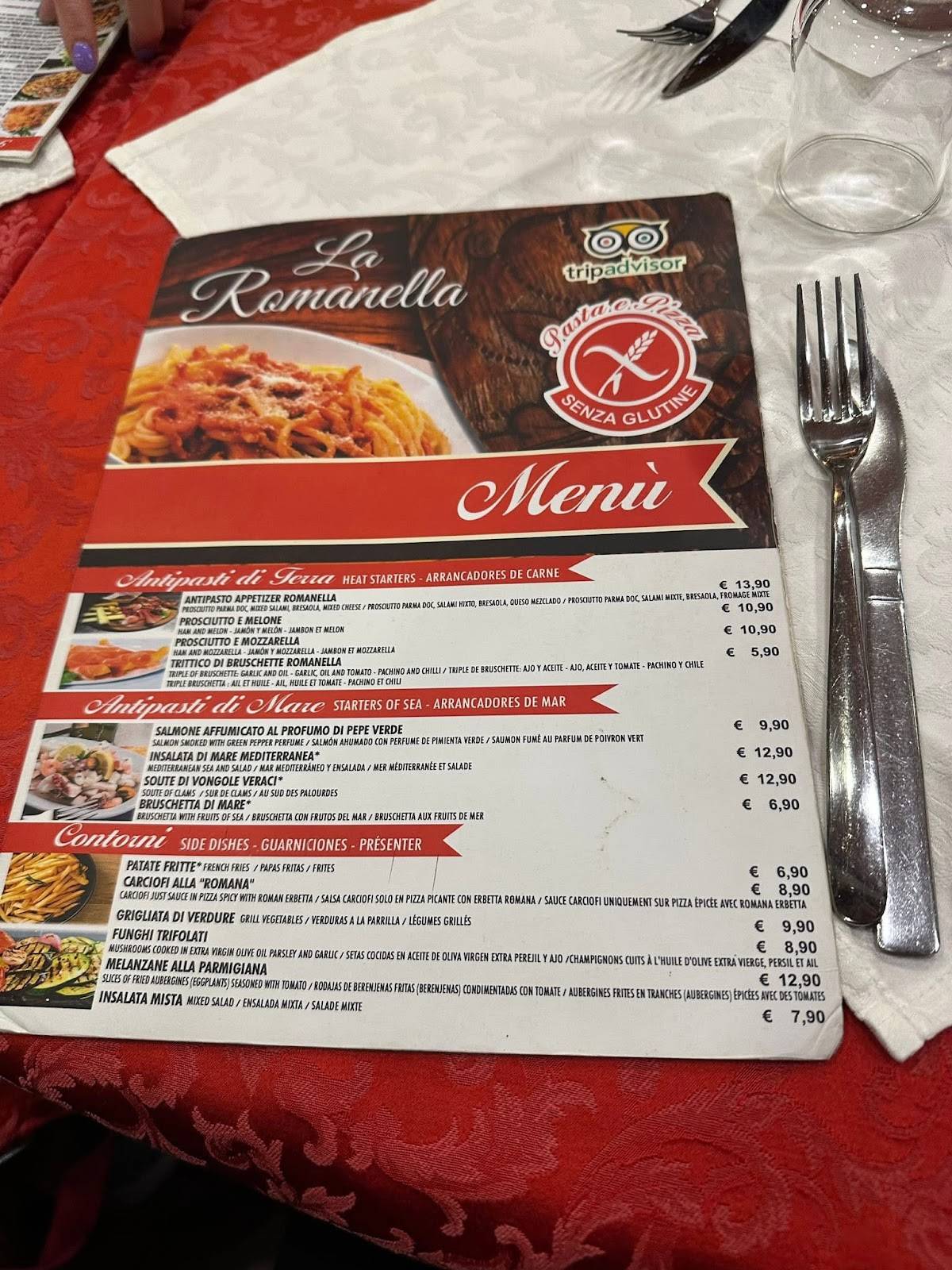 Menu di La Romanella 