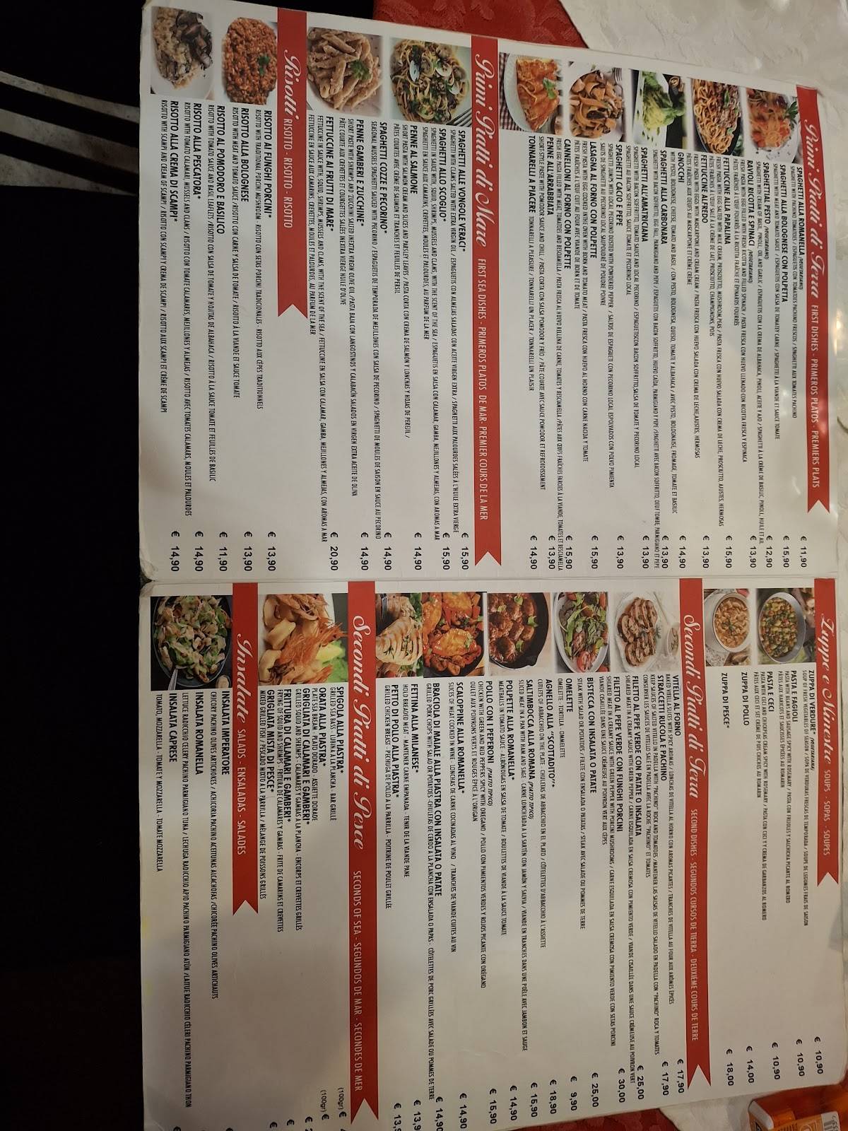 Menu di La Romanella 