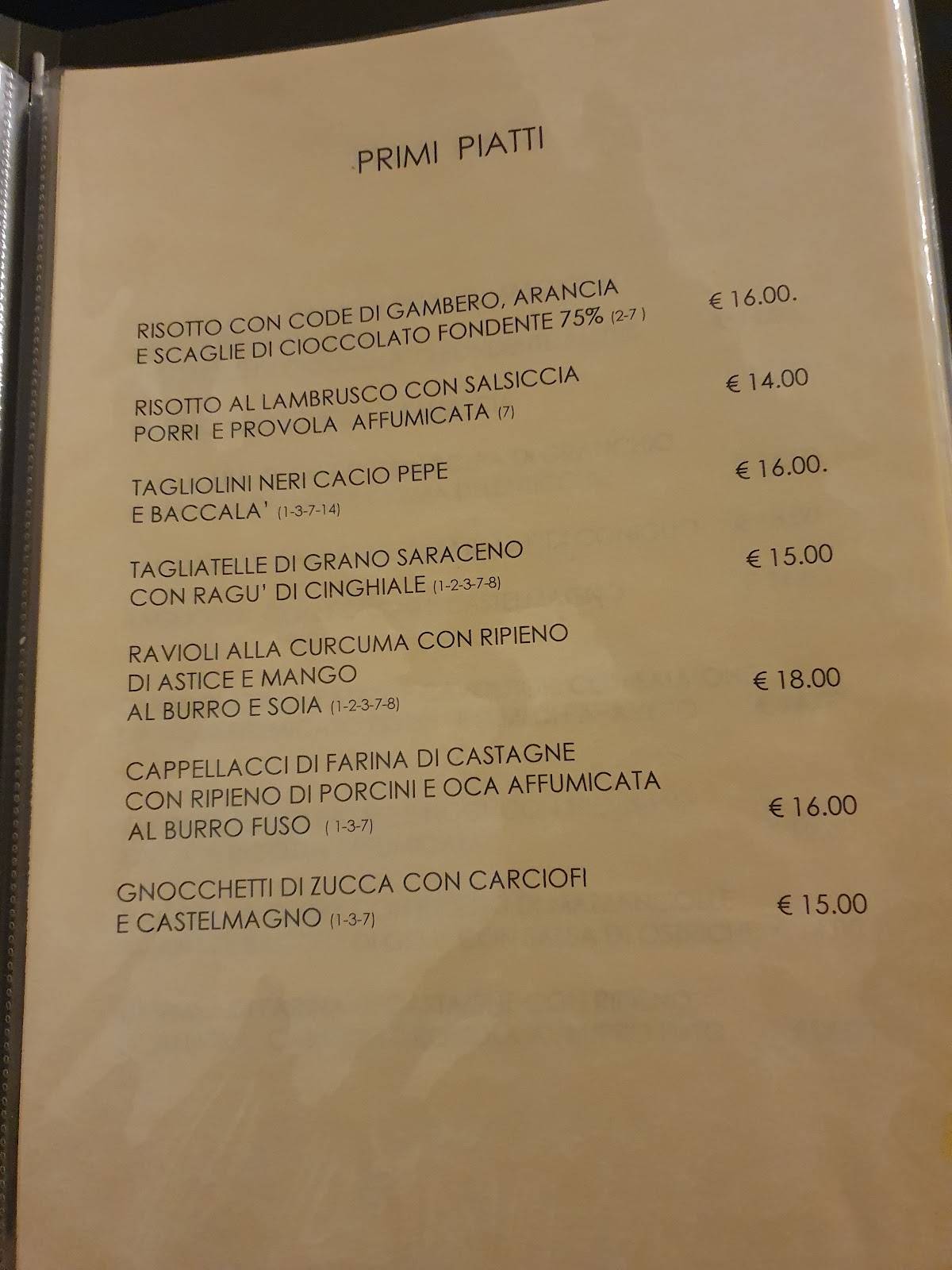 Menu di La Rosa Blu 