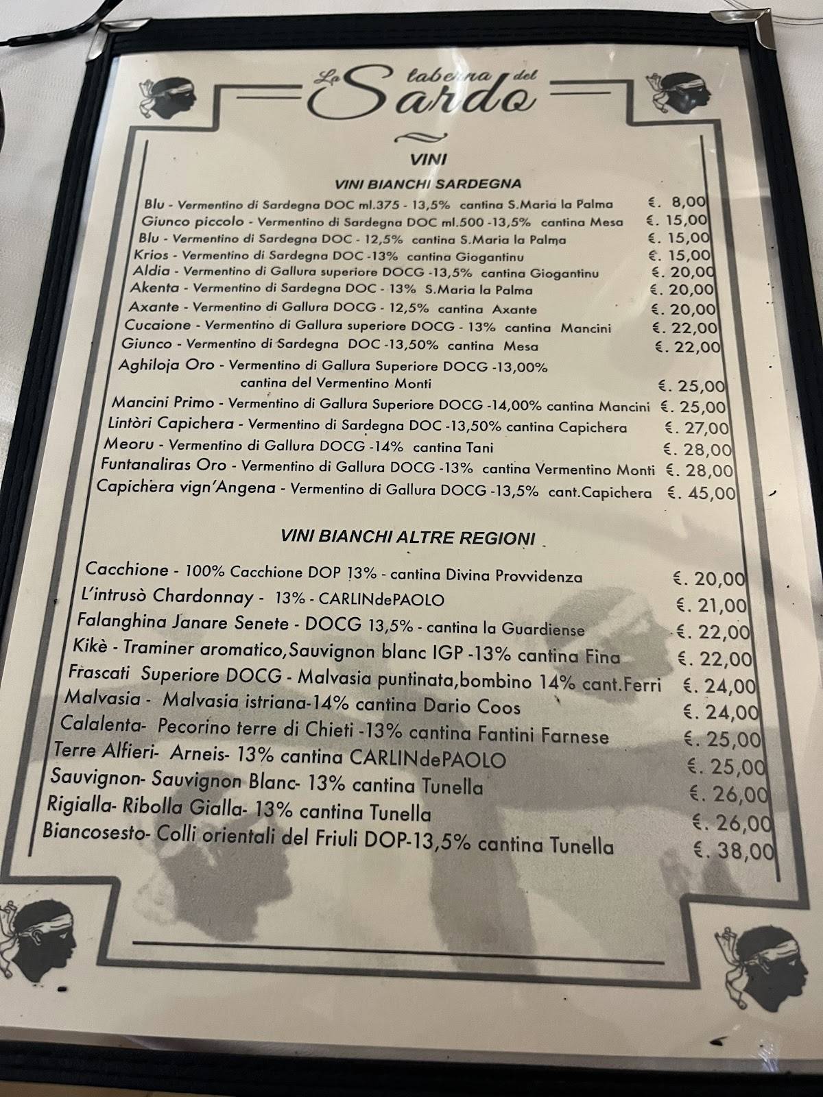 Menu di La Taberna Del Sardo 