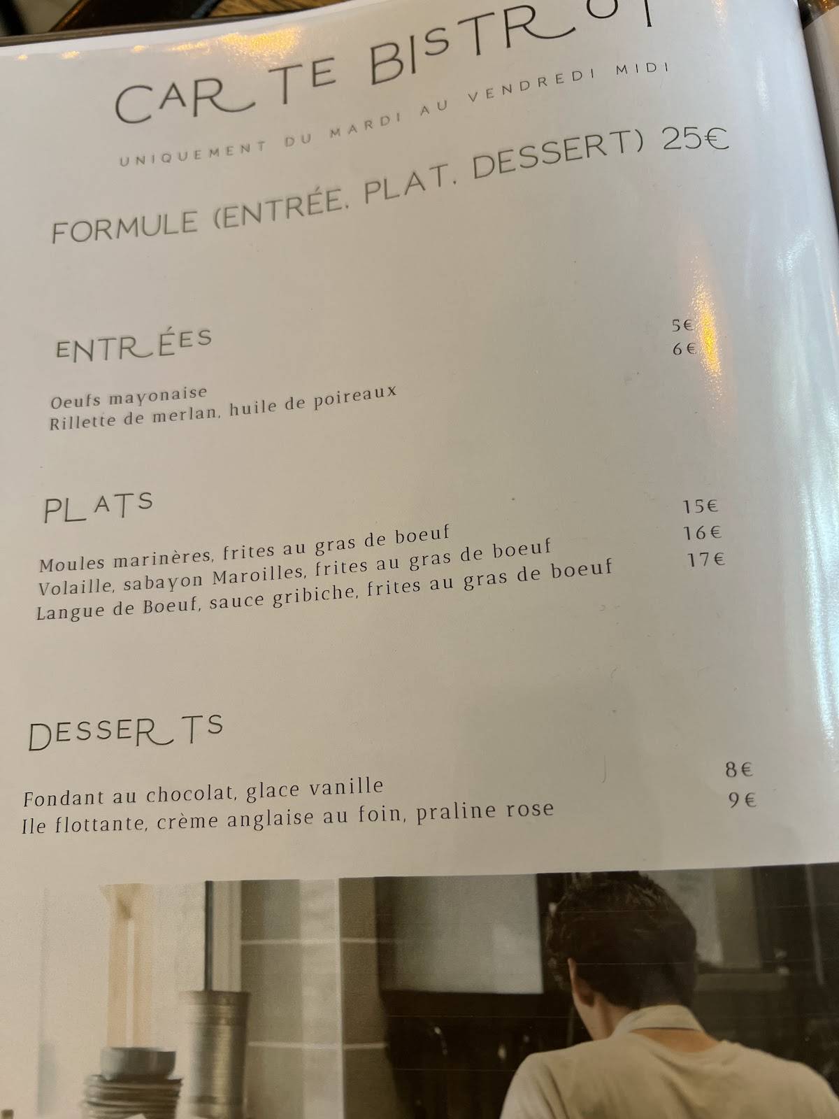 Menu de La Tablée
