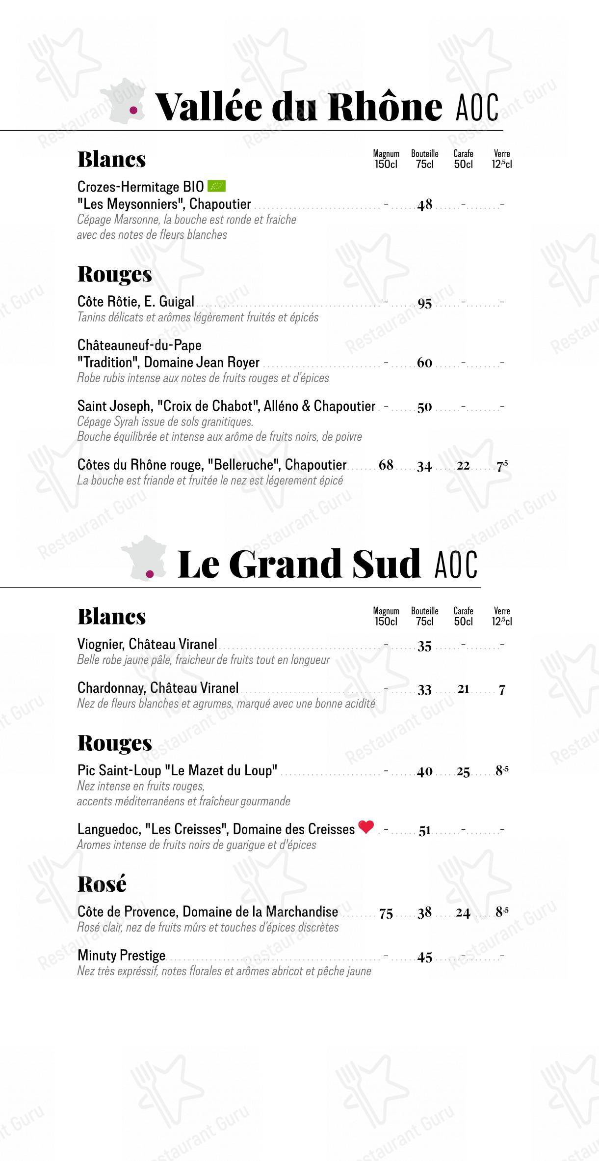 Restaurant La Tablée dans Chamonix-Mont-Blanc - Menu