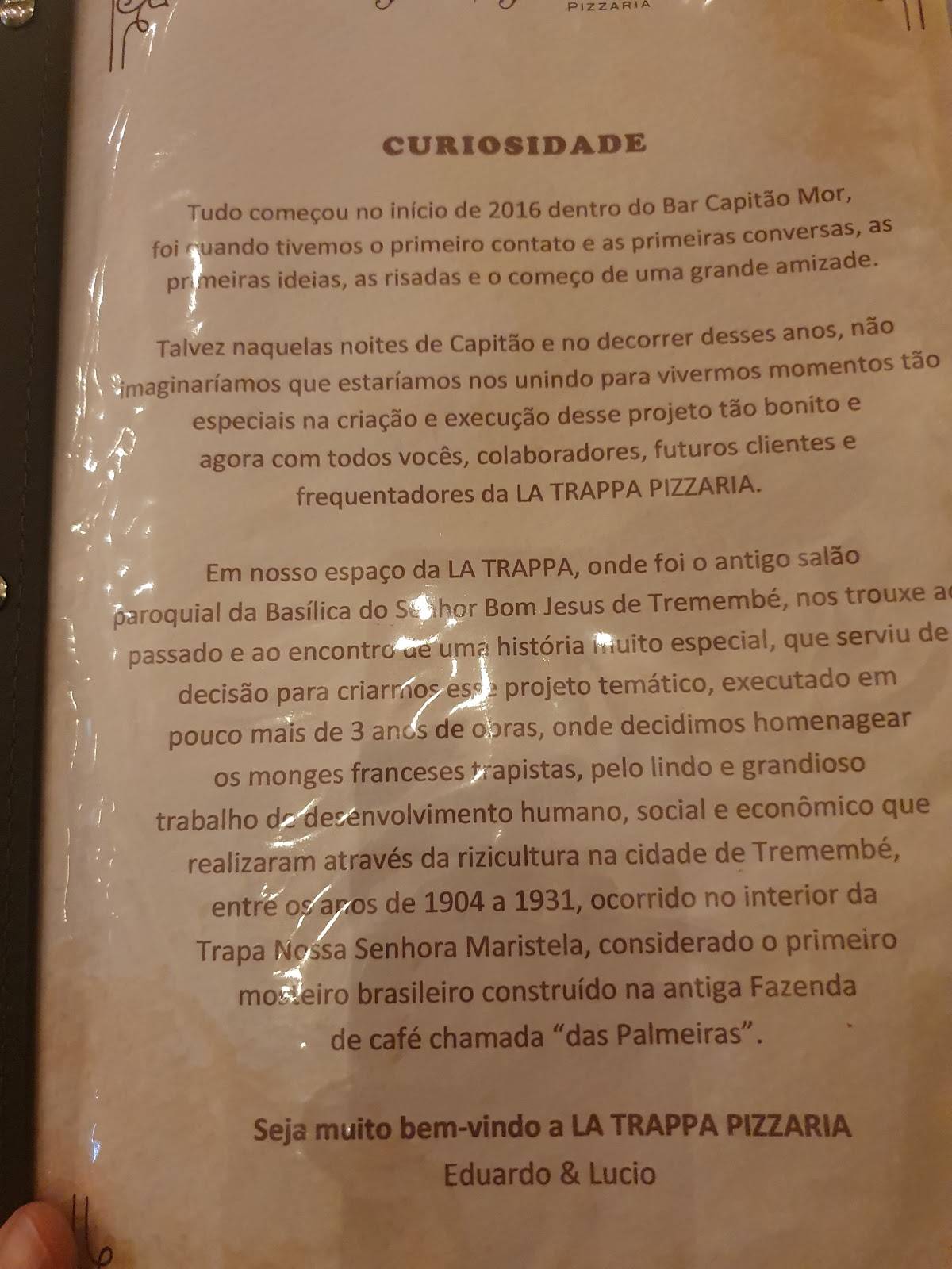 La Trappa Pizzaria cardápio