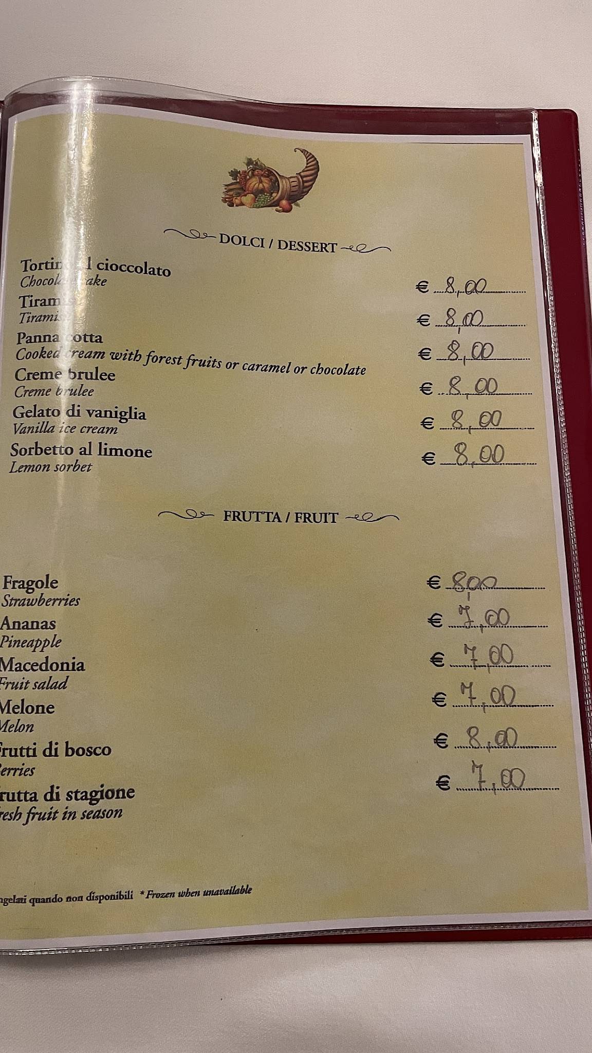 Menu di Laganà 