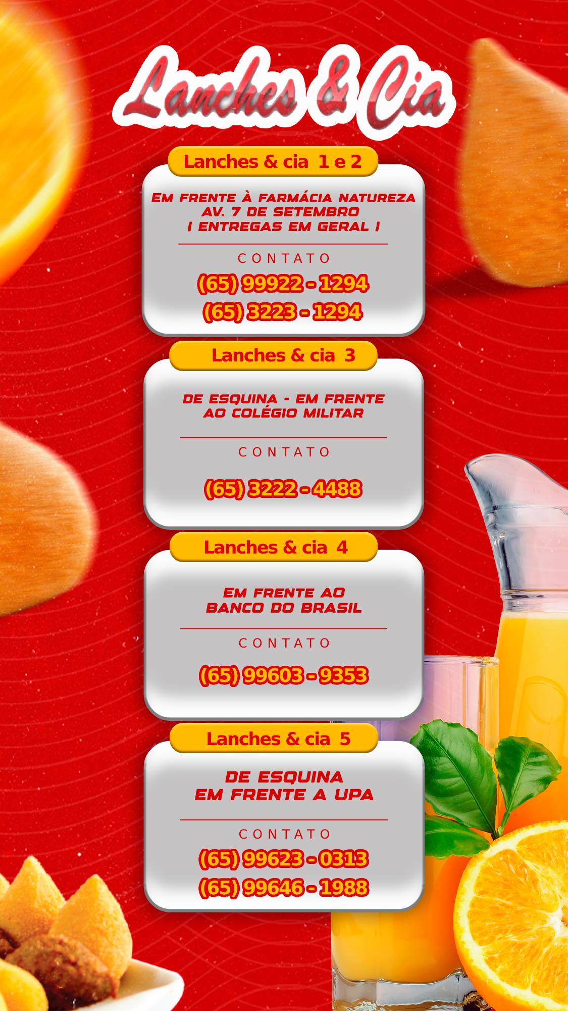 Lanches e Cia cardápio