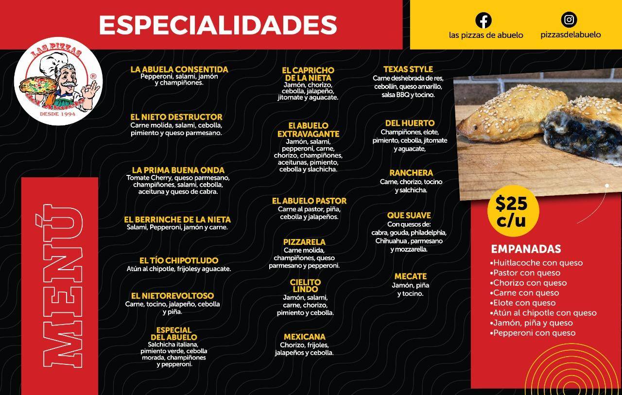 Carta Del Restaurante Las Pizzas Del Abuelo Naucalpan Naucalpan Del