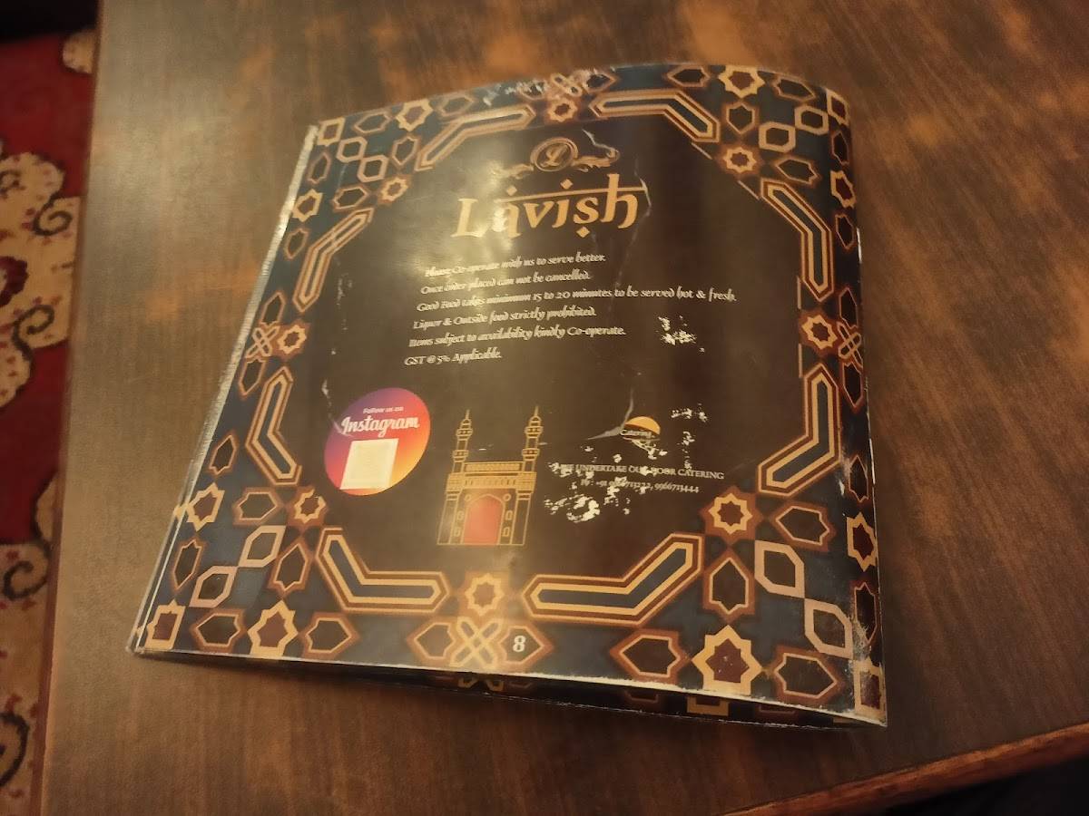 Lavish Family Restaurant menu