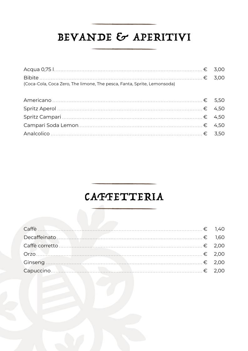 Menu di Le Arche-Pizza e Cucina 