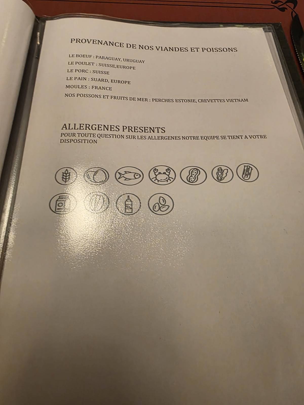 Menu de Le Bistrot Beaumont