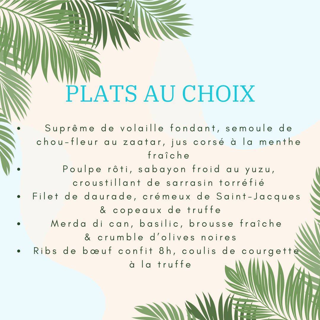Menu de Le Boudoir