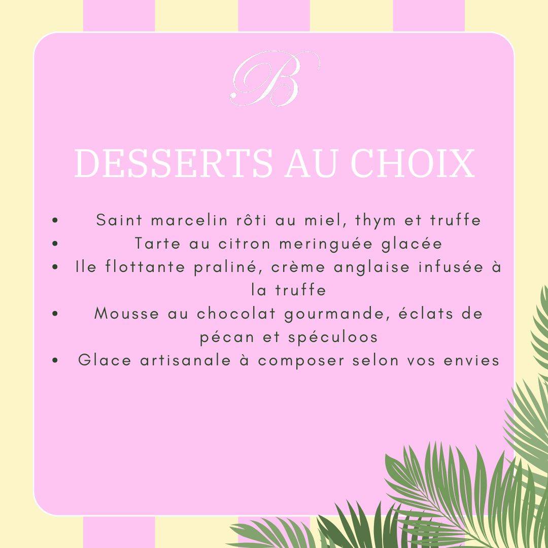 Menu de Le Boudoir