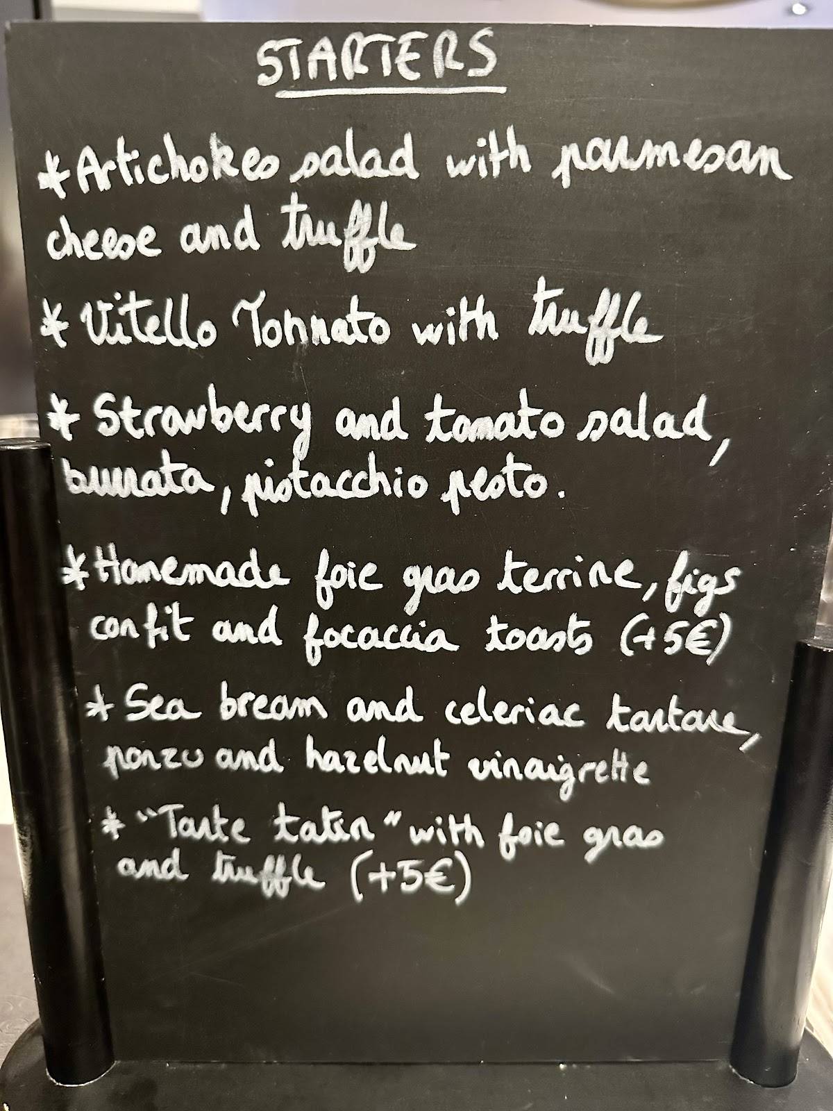 Menu de Le Boudoir
