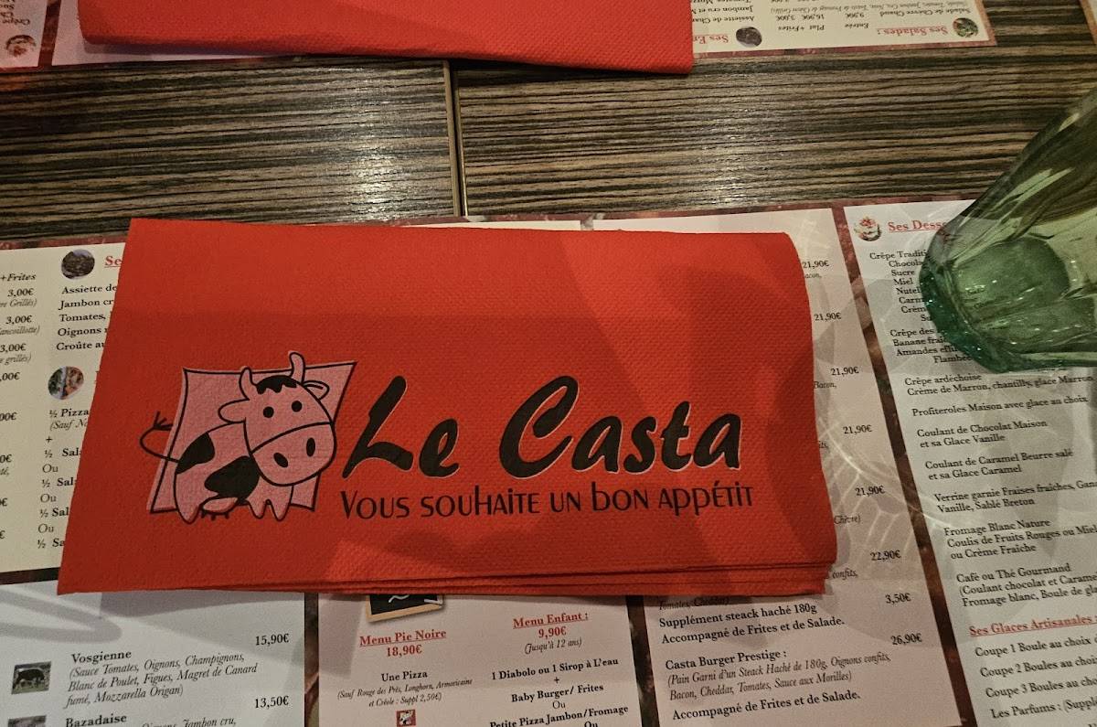 Menu de Le Casta