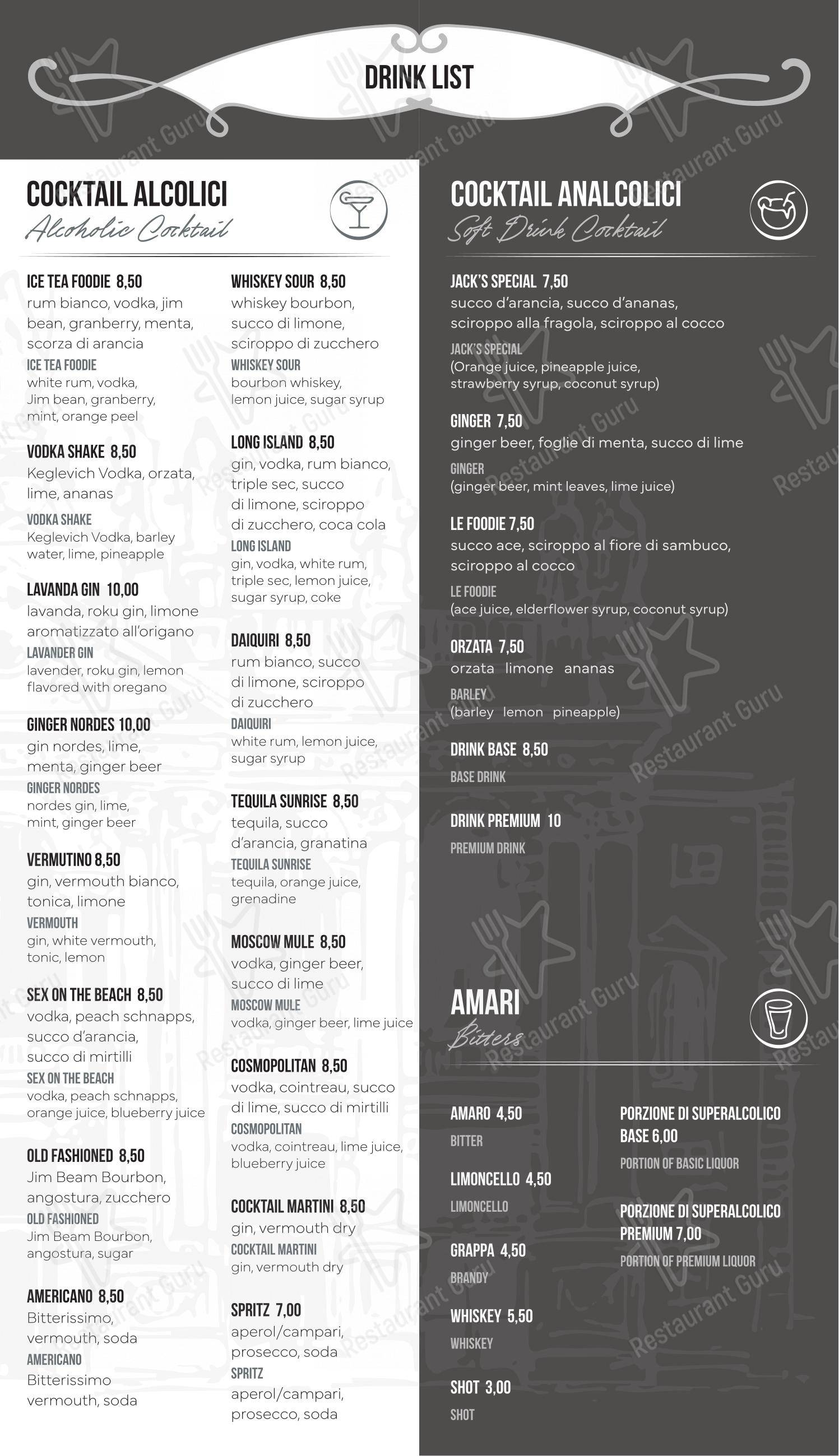 Le Foodie Café Bistrot in Roma - Menu