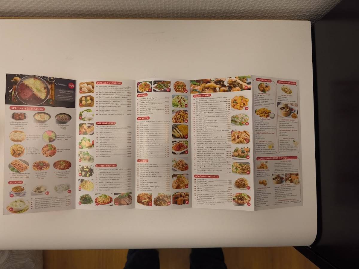 Menu de Le Mandarin