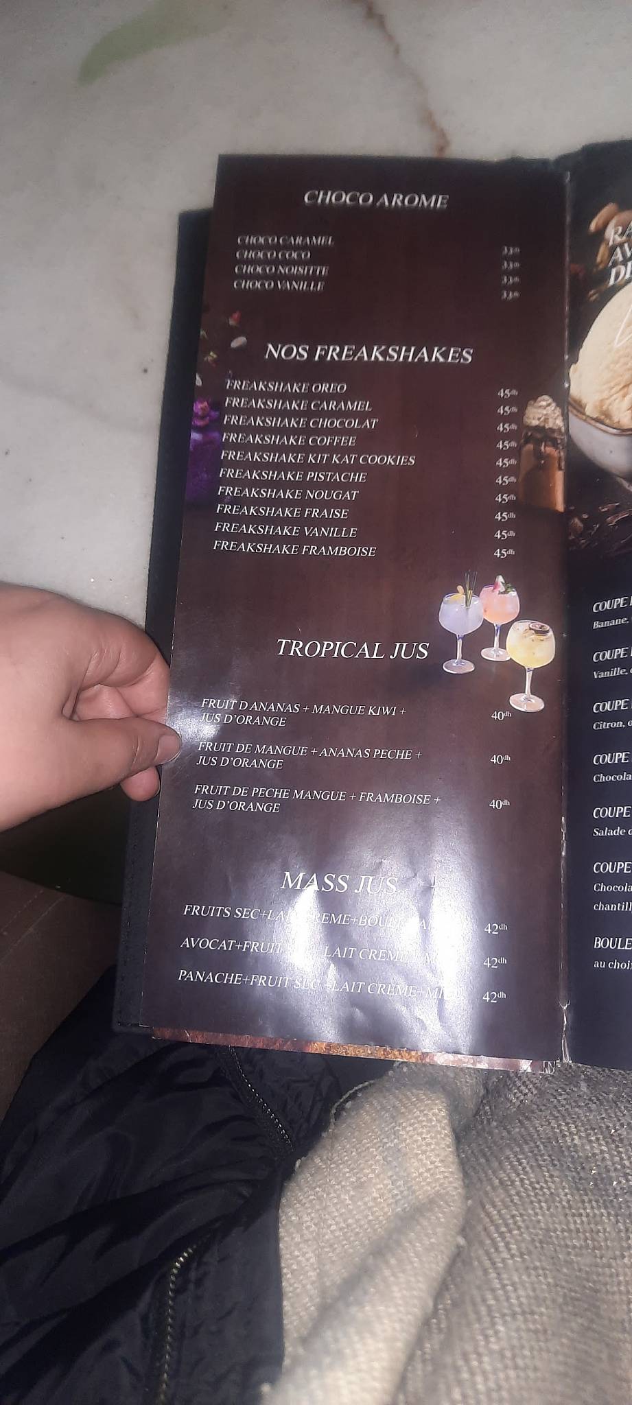 Menu de LE PASSAGE