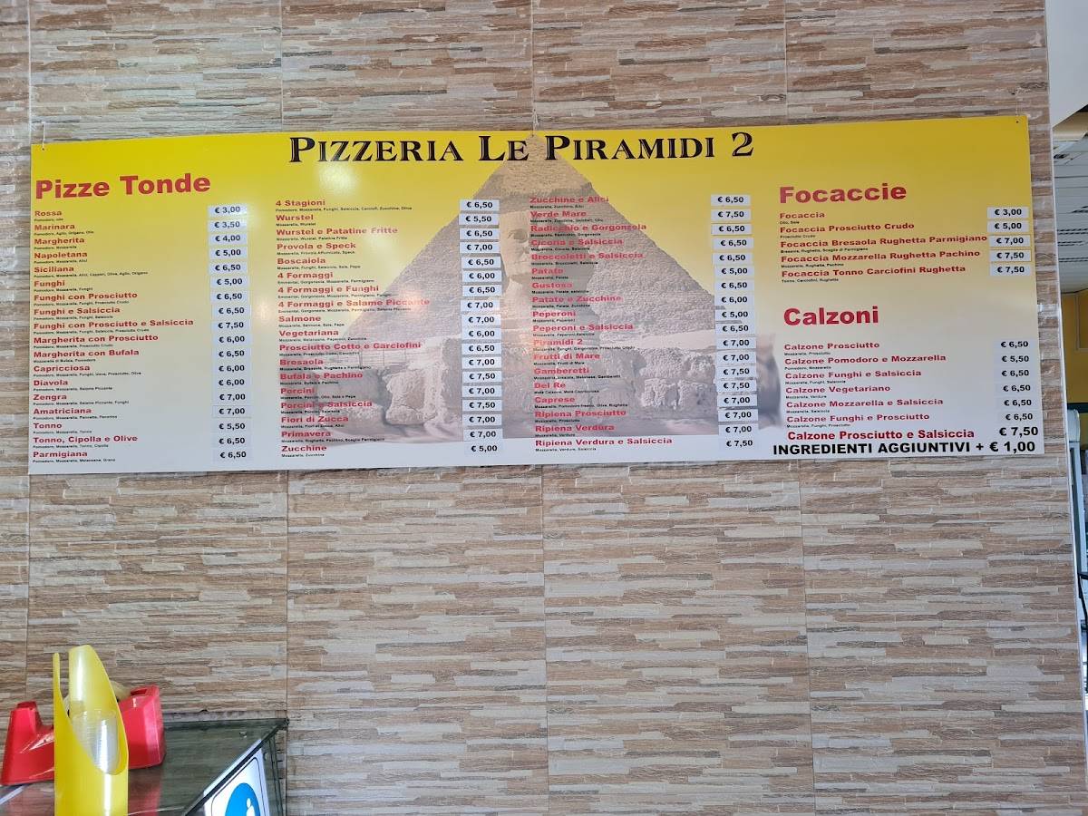 Menu di Le Piramidi 2 