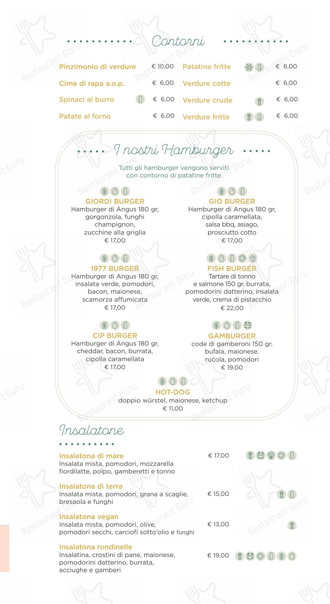 Menu di Le Rondinelle - Основное меню