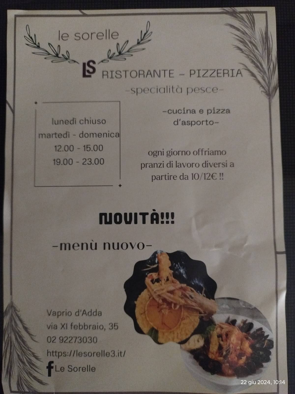 Menu di Le Sorelle 
