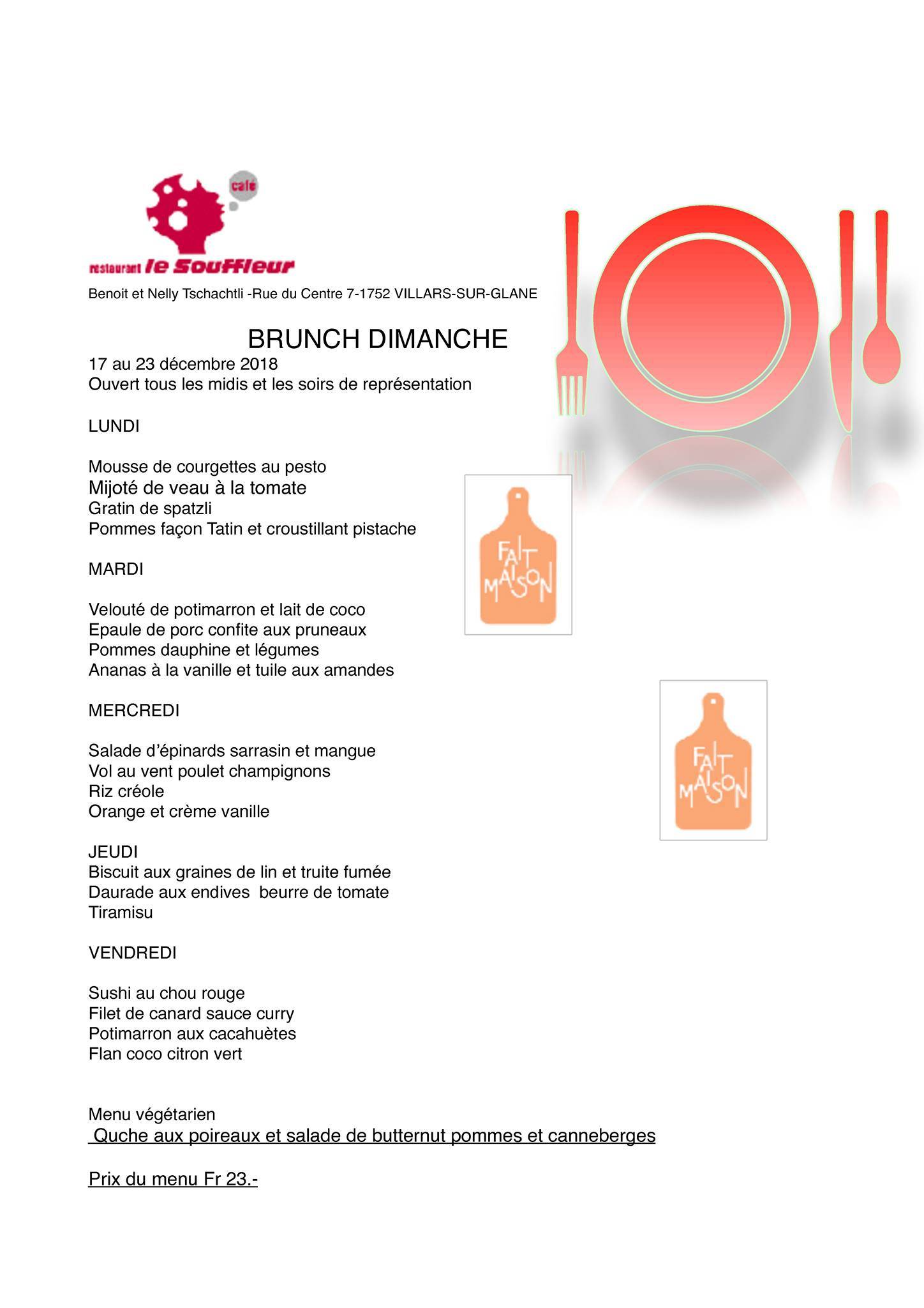 Menu di Le Souffleur 