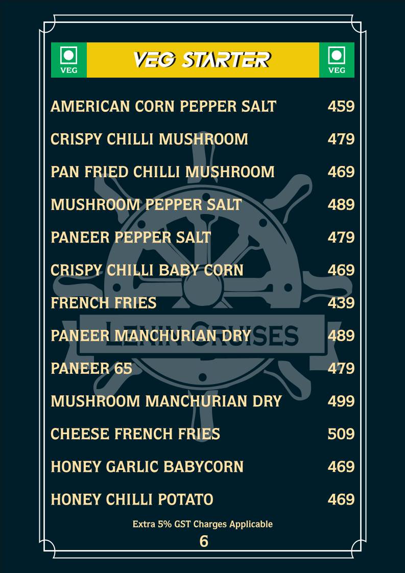 Lenin Cruises menu