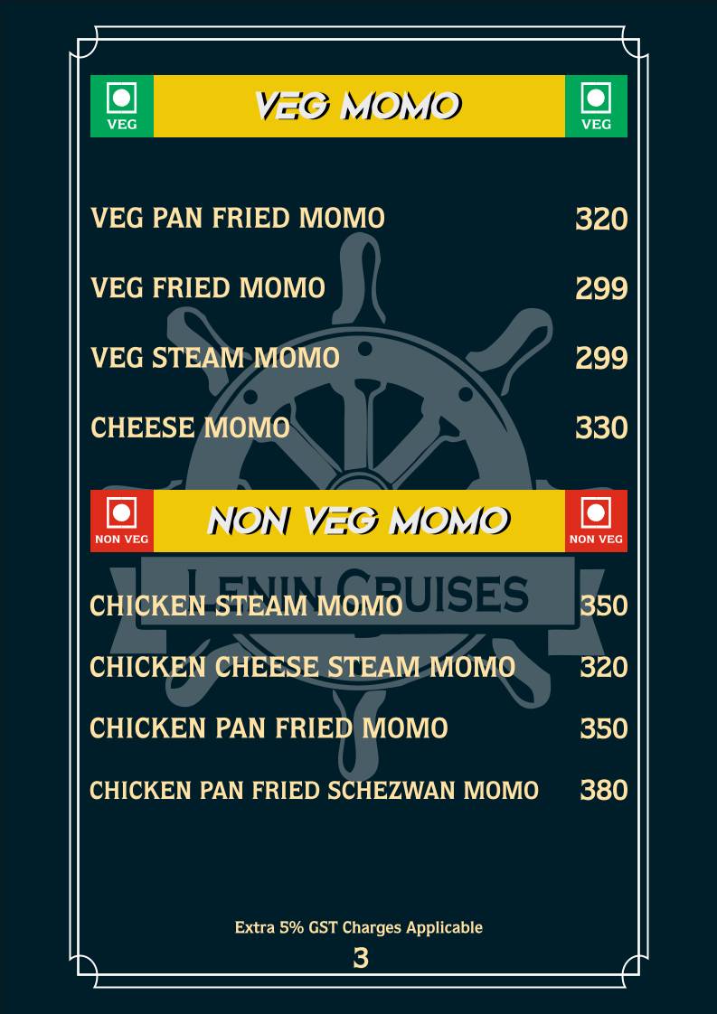 Lenin Cruises menu