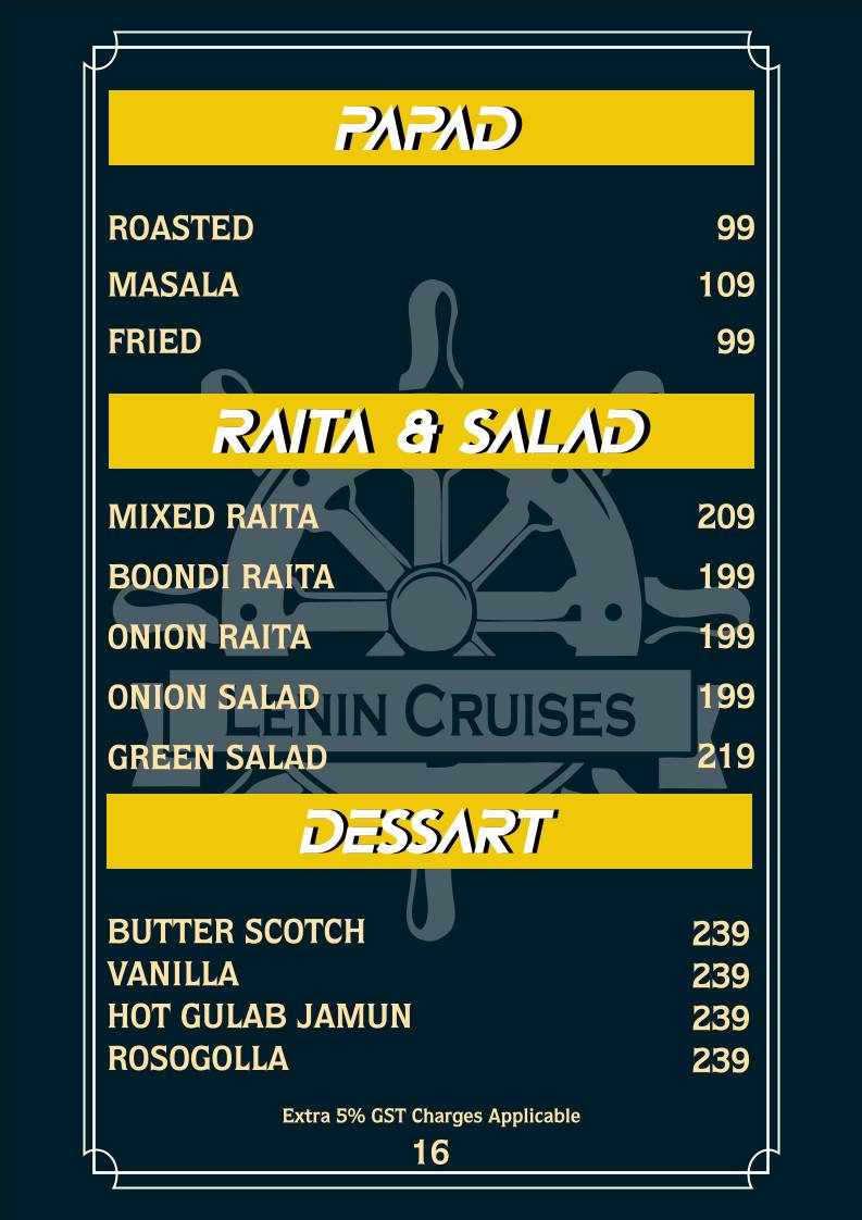 Lenin Cruises menu