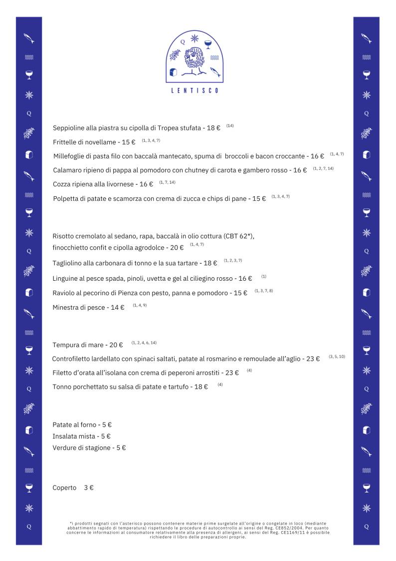 Menu di Lentisco 