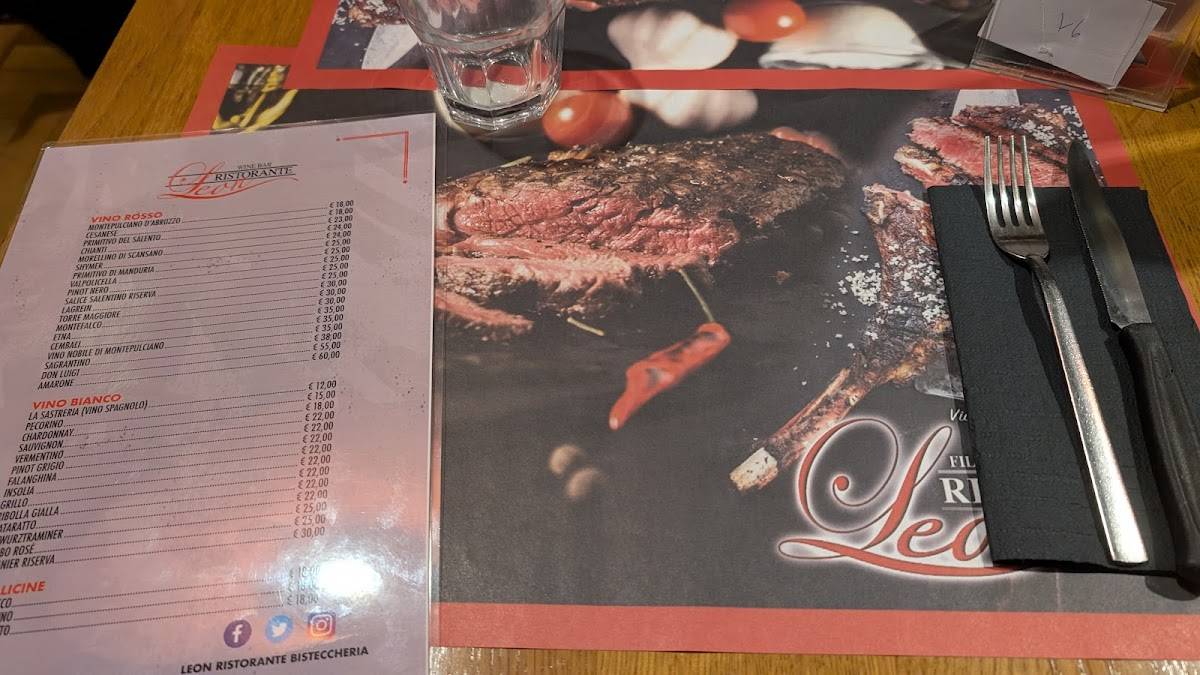 Menu di Leon ristorante 
