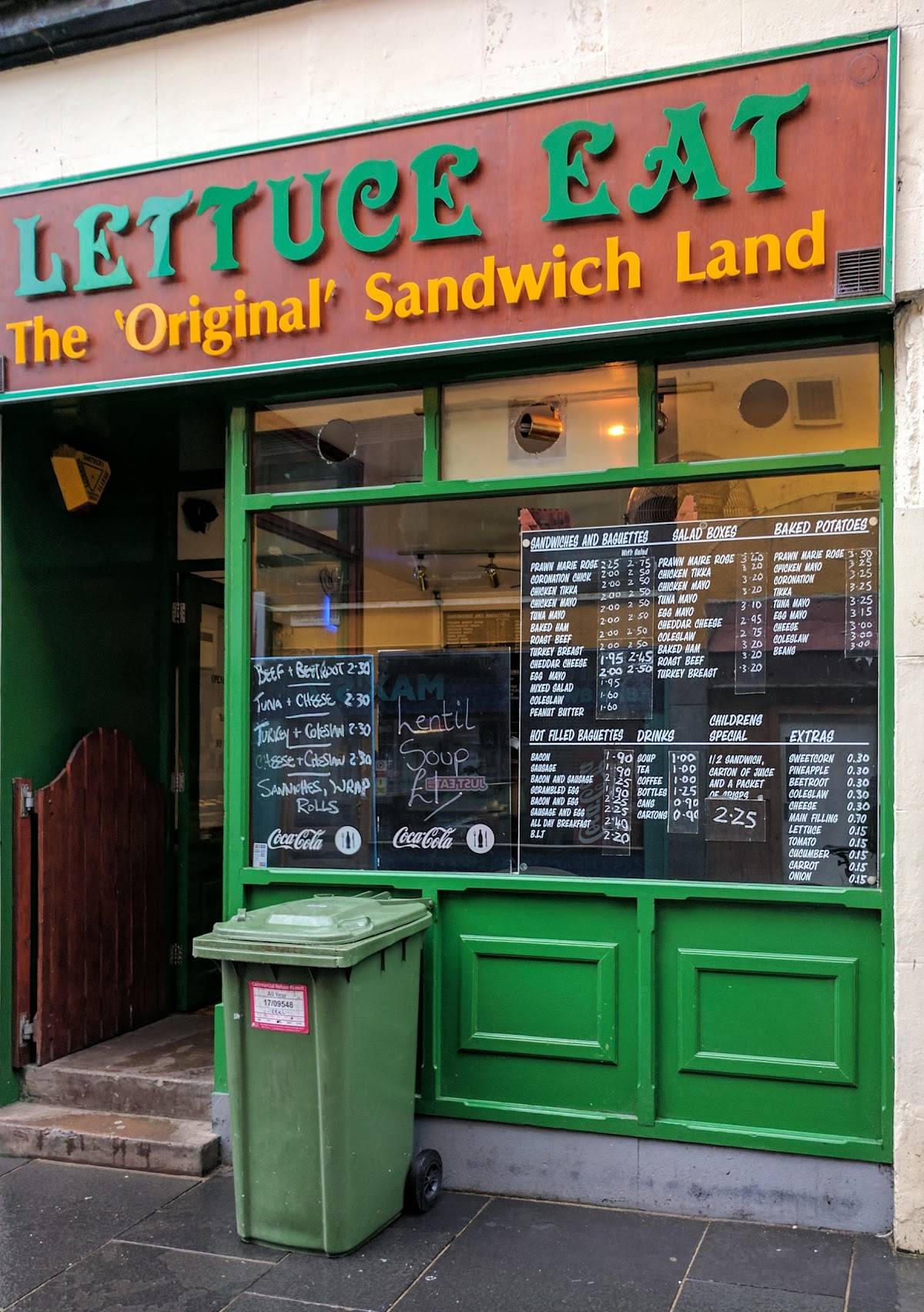 Menu at Lettuce Eat Sandwich Shop fast food, Inverness