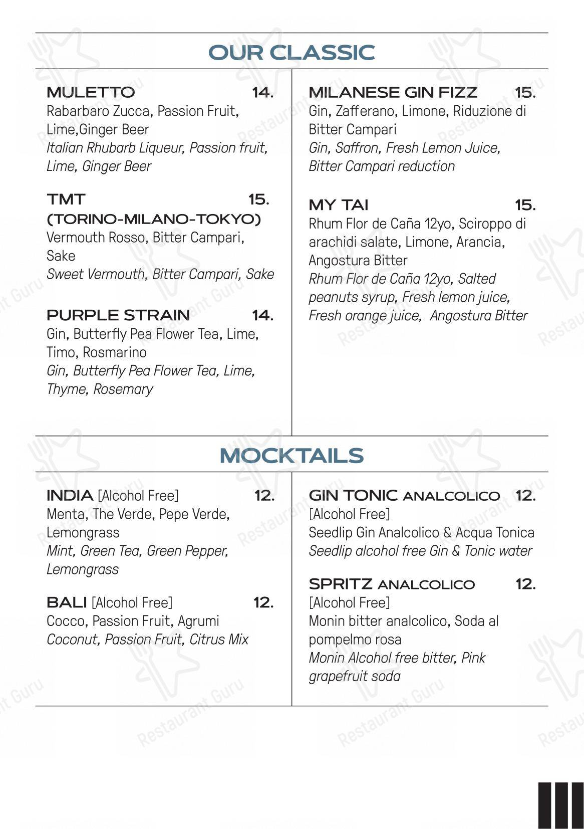 Основное меню per LiQuido Rooftop Bar pub & bar