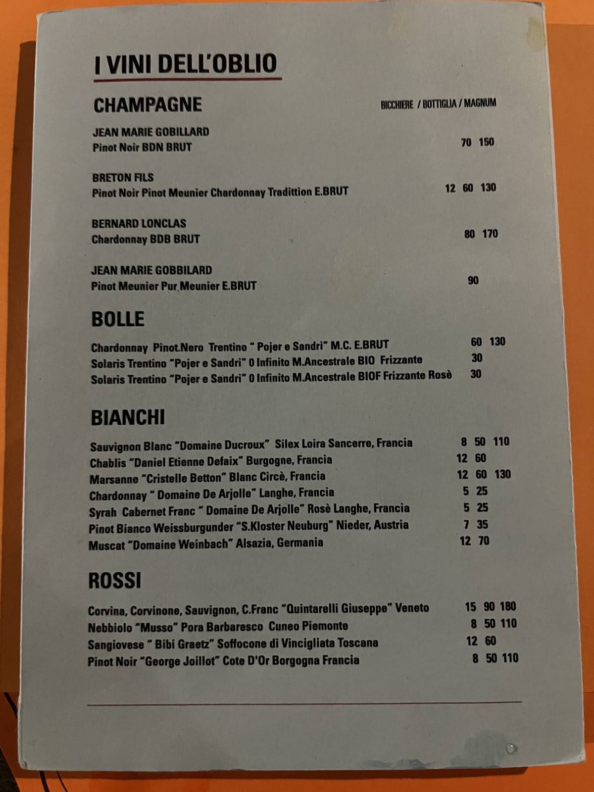 Menu di Libenter moderna osteria 