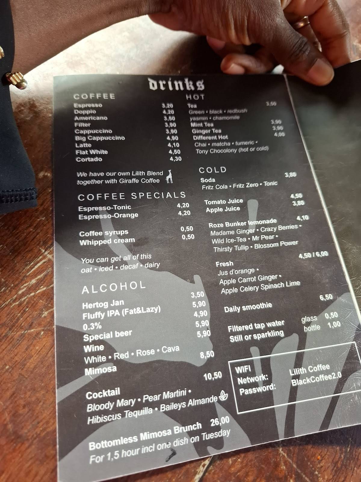 Menu de Lilith
