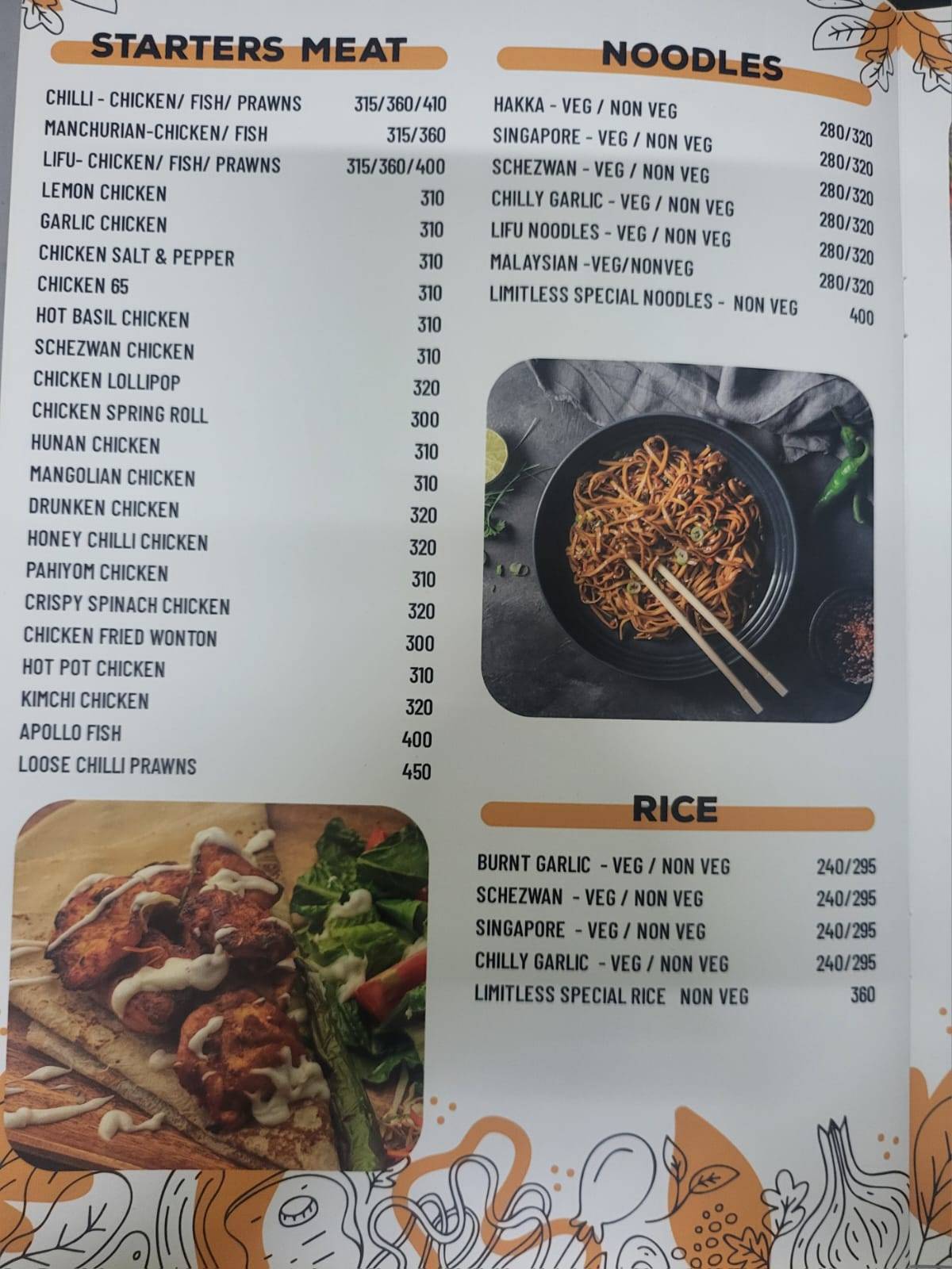 Limitless Bar & Kitchen (Best pub in Kalyan Nagar) menu