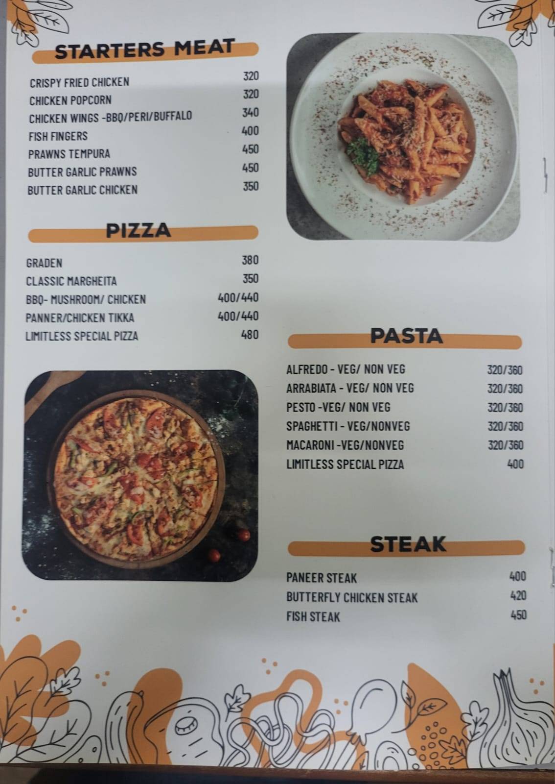 Limitless Bar & Kitchen (Best pub in Kalyan Nagar) menu