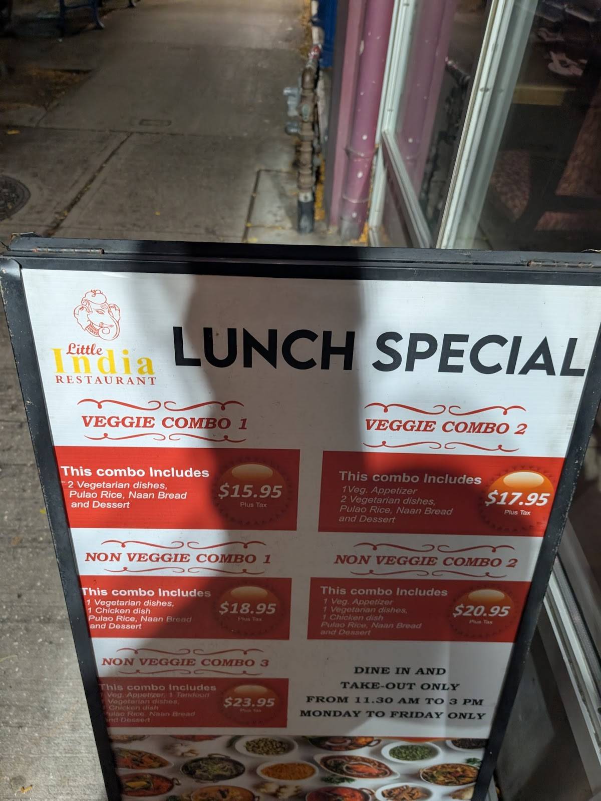 Menu de Little India Restaurant