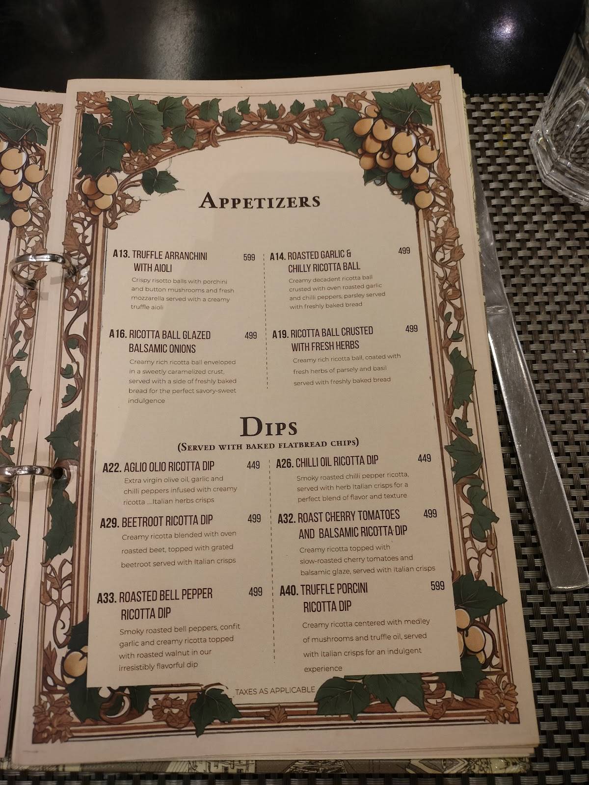 Little Italy Restaurant, Besant Nagar, Chennai menu