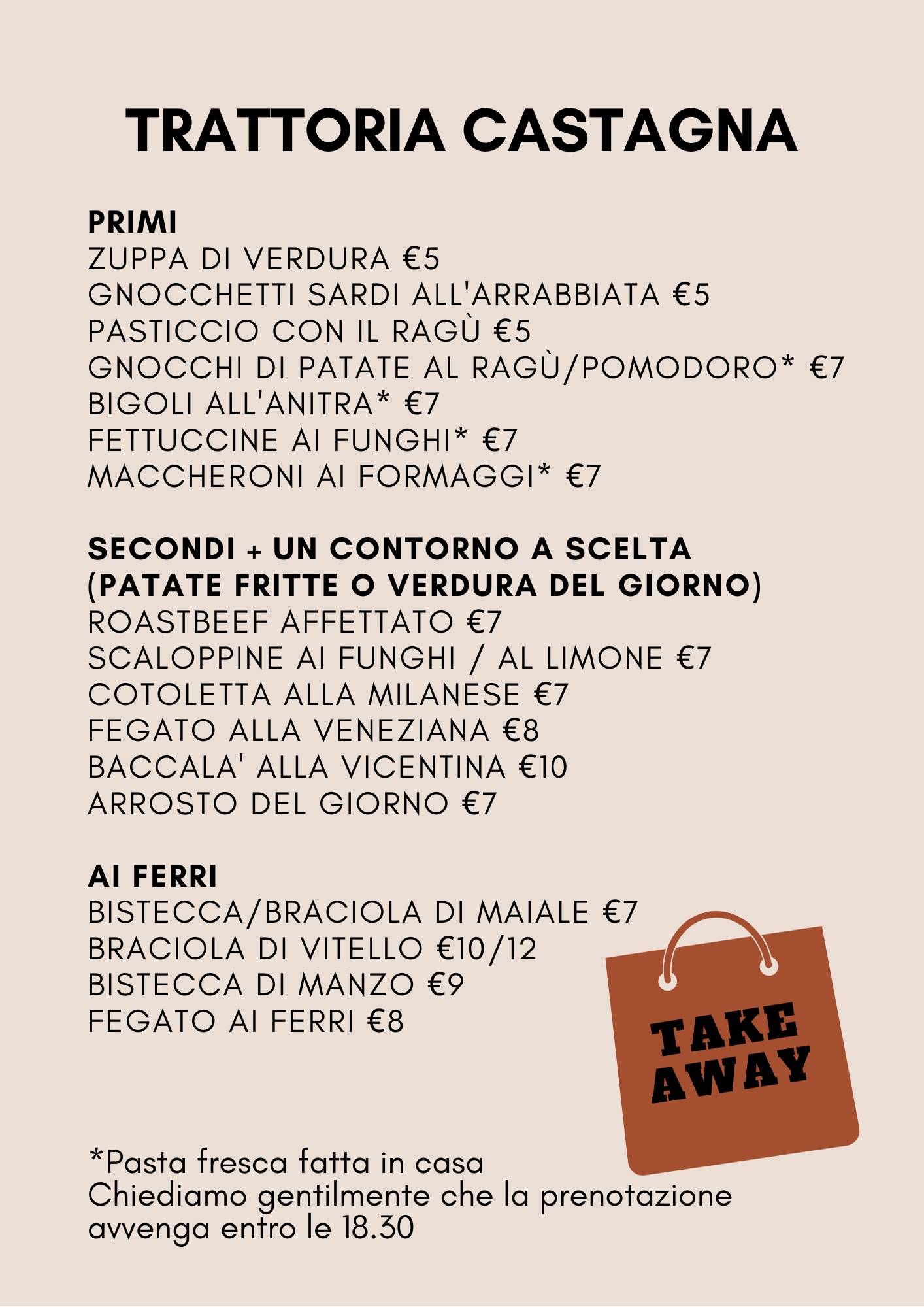 Menu di Locanda Castagna 