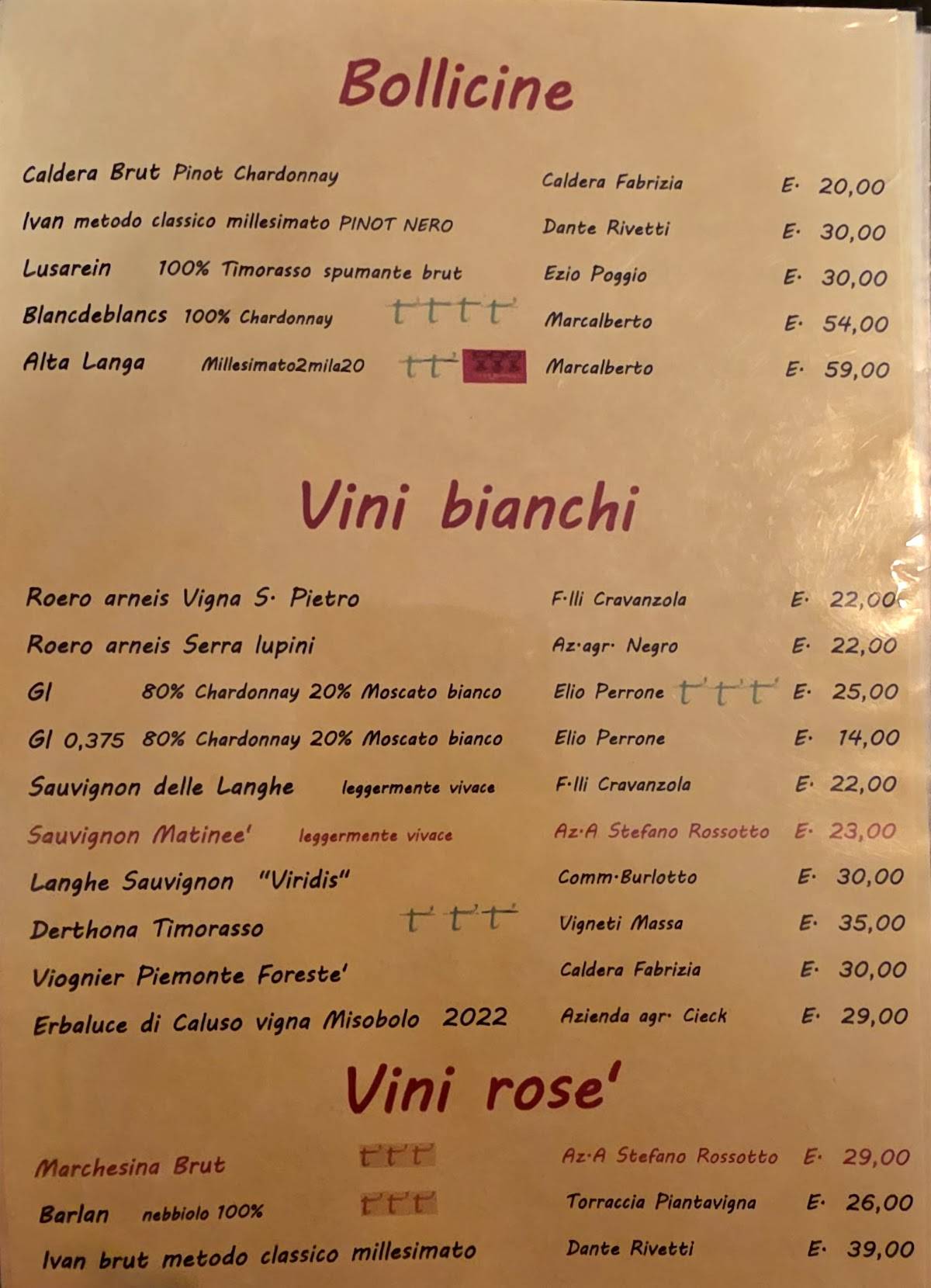 Menu di Locanda da Betty 