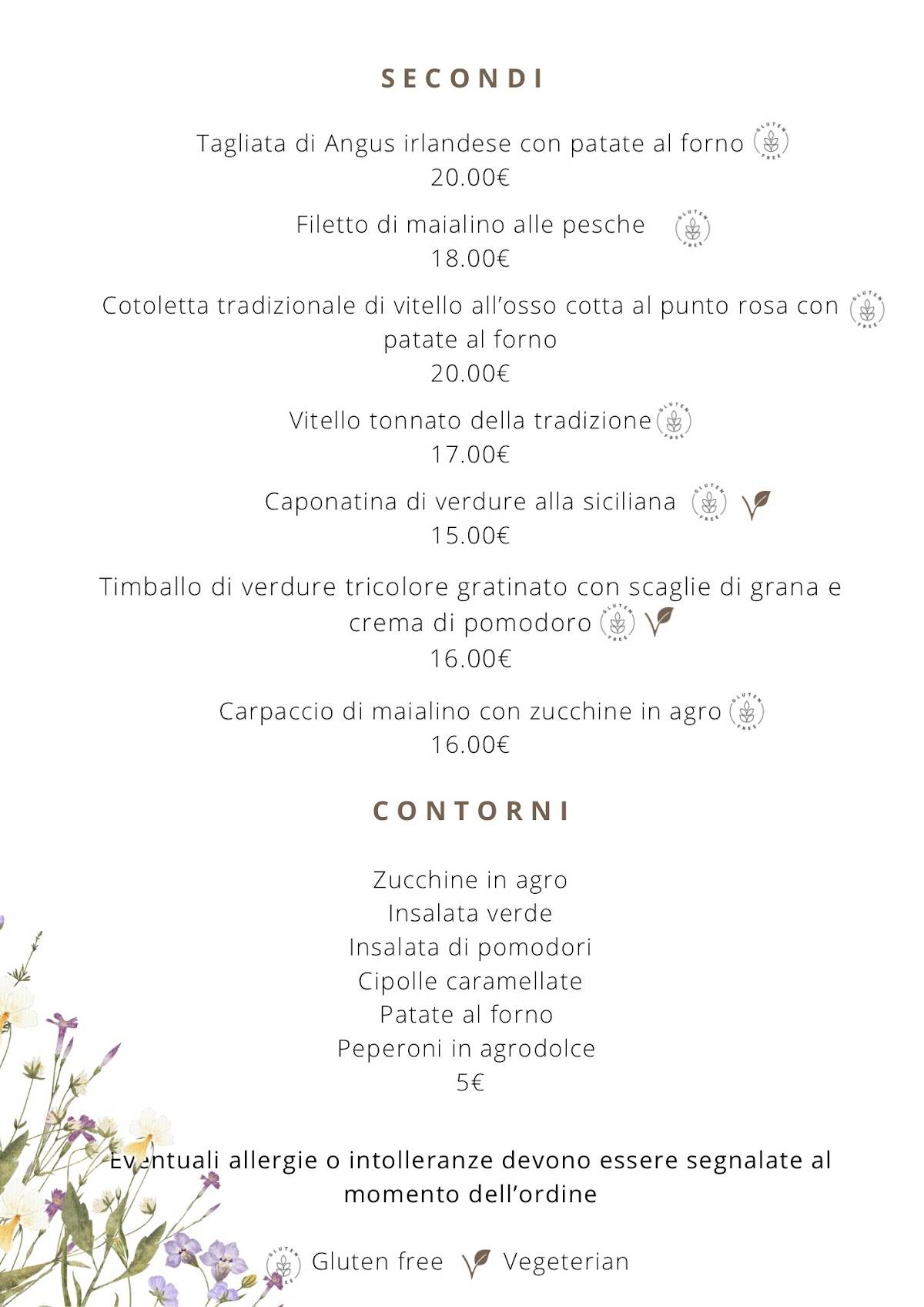 Menu di La Locanda della Contea 
