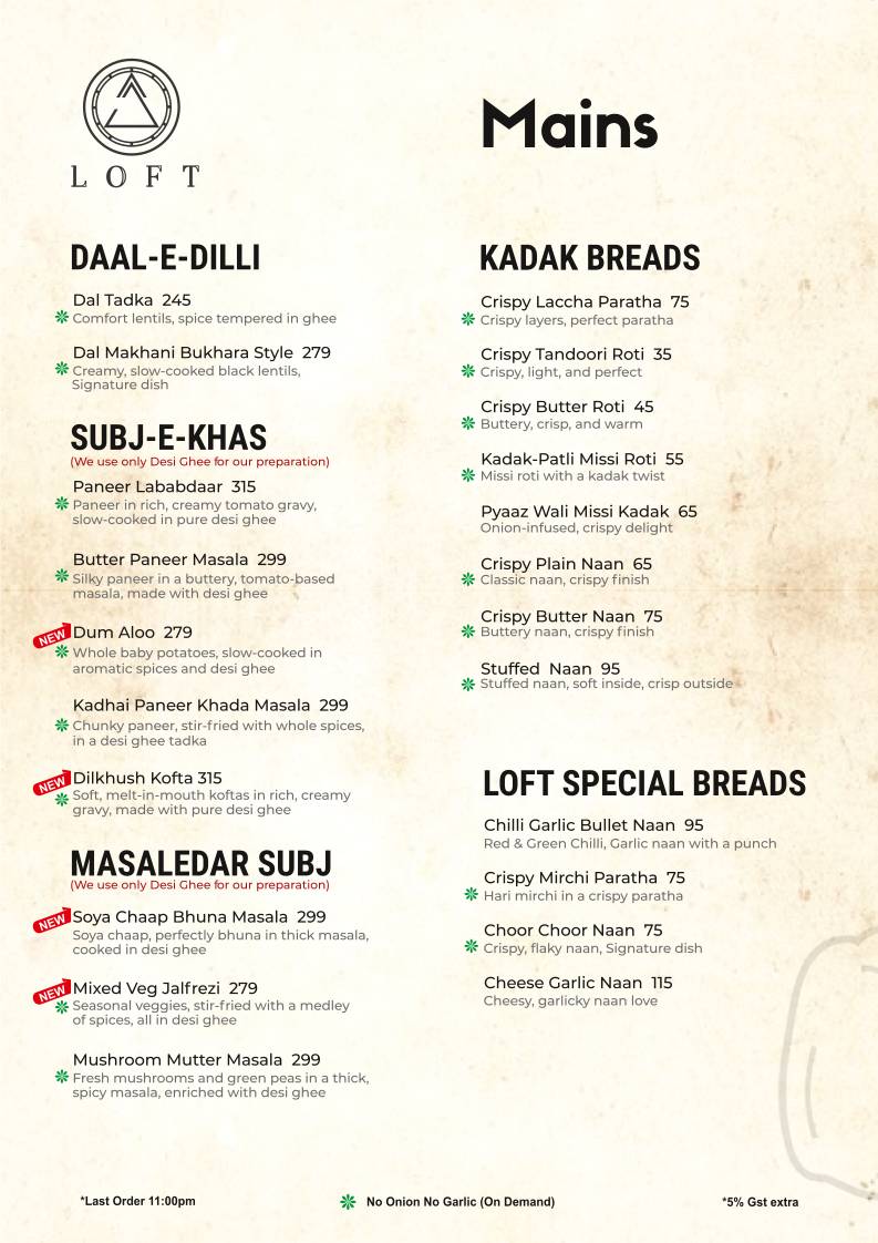Loft Cafe - Top rated Restaurant in Mathura Pure veg with authentic North Indian & Italian menu