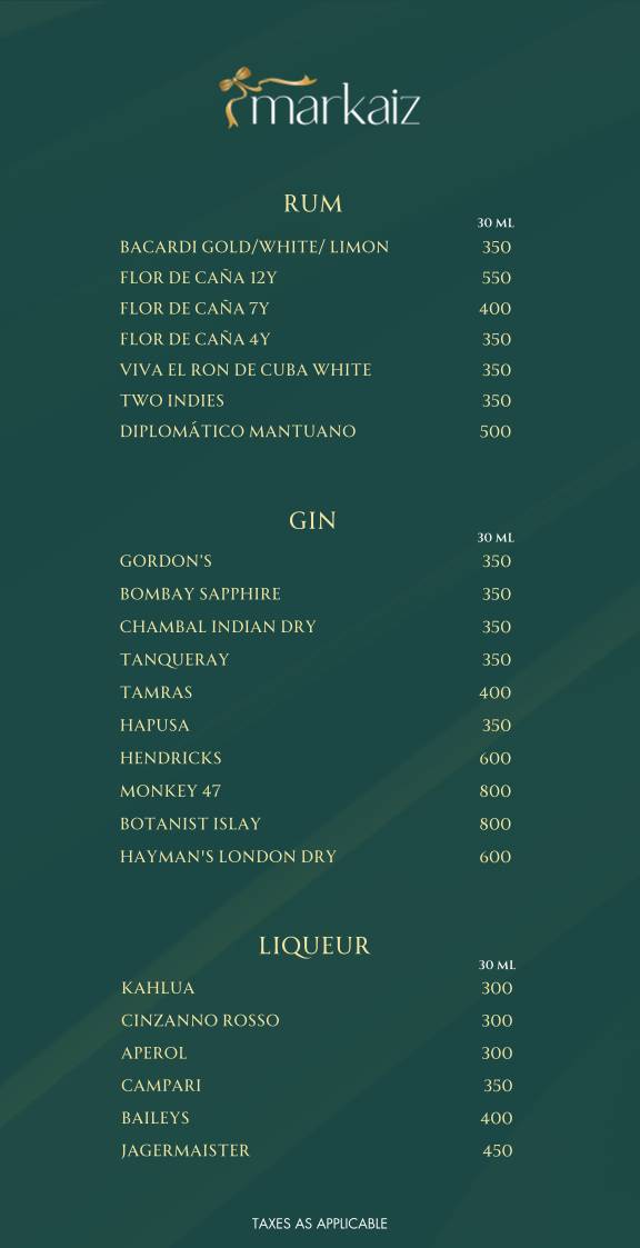 Markaiz menu