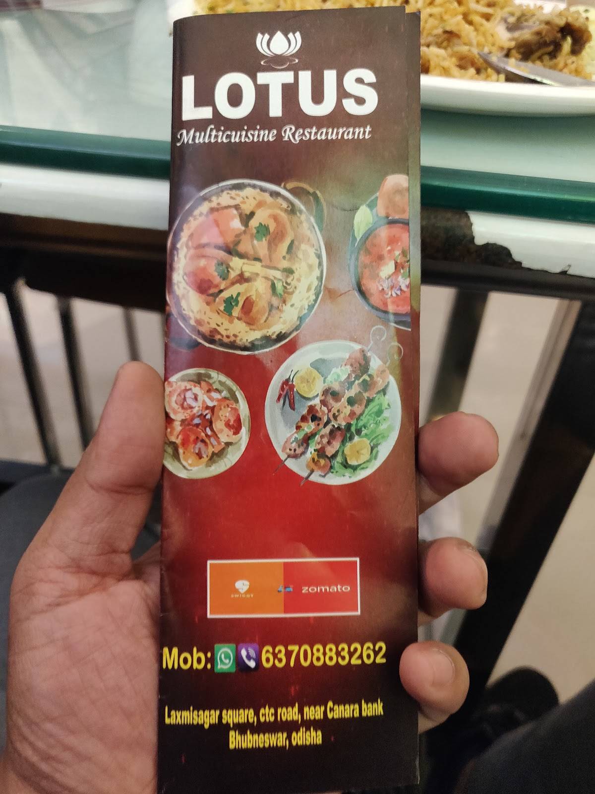Lotus Restaurant menu