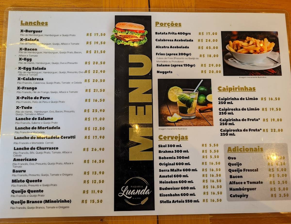 Luanda Pães e Doces cardápio